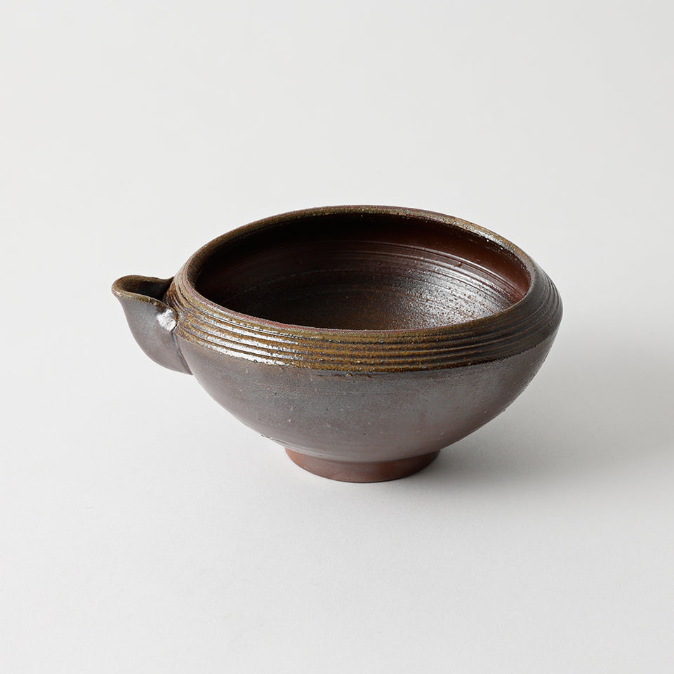 江戸初期　古備前　片口菓子器　景色と焼締抜群　口径21㎝　東里7-0108① 江戸初期 古備前 片口菓子器 景色と焼締抜群 口径21㎝ 東