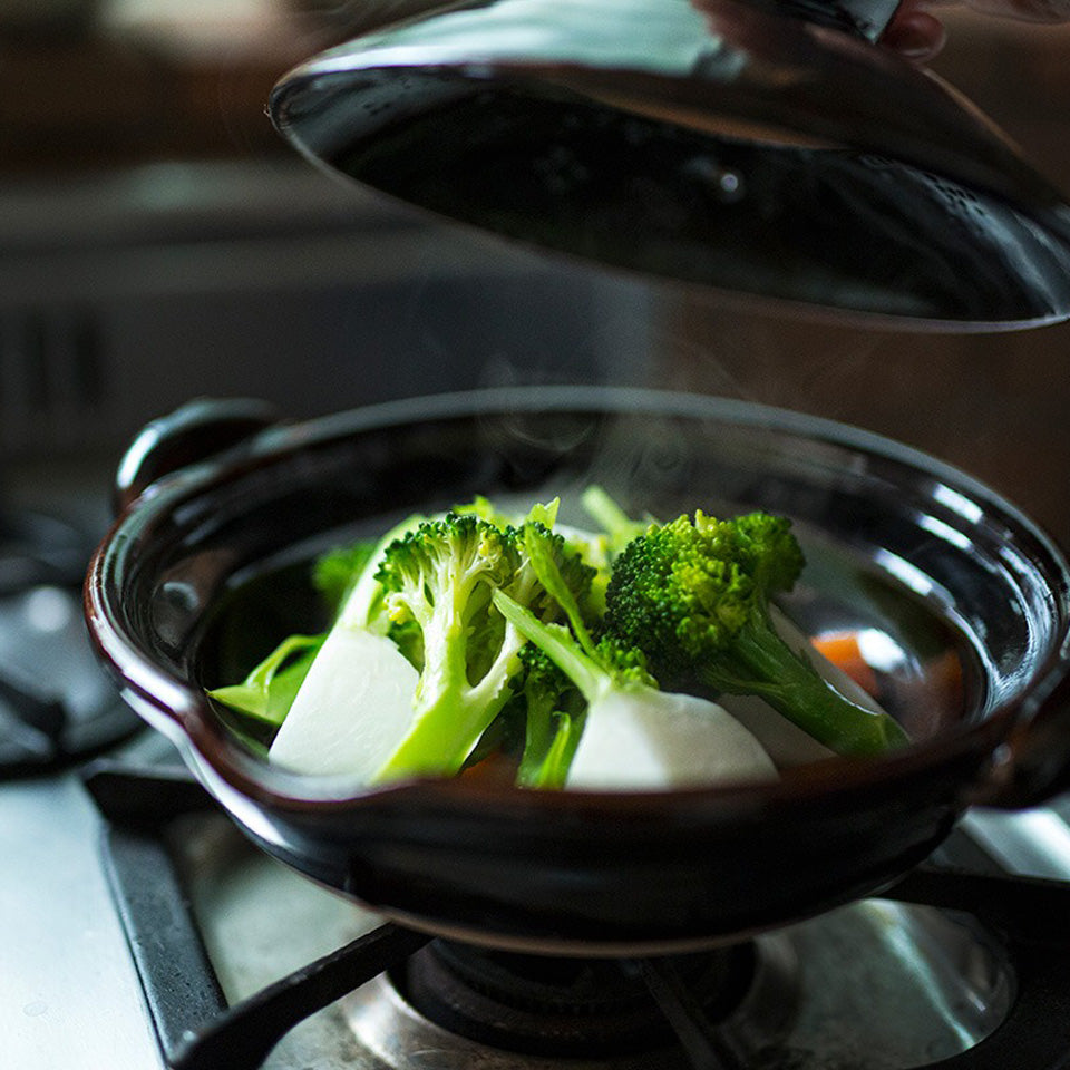 【圡楽窯】口付黒鍋