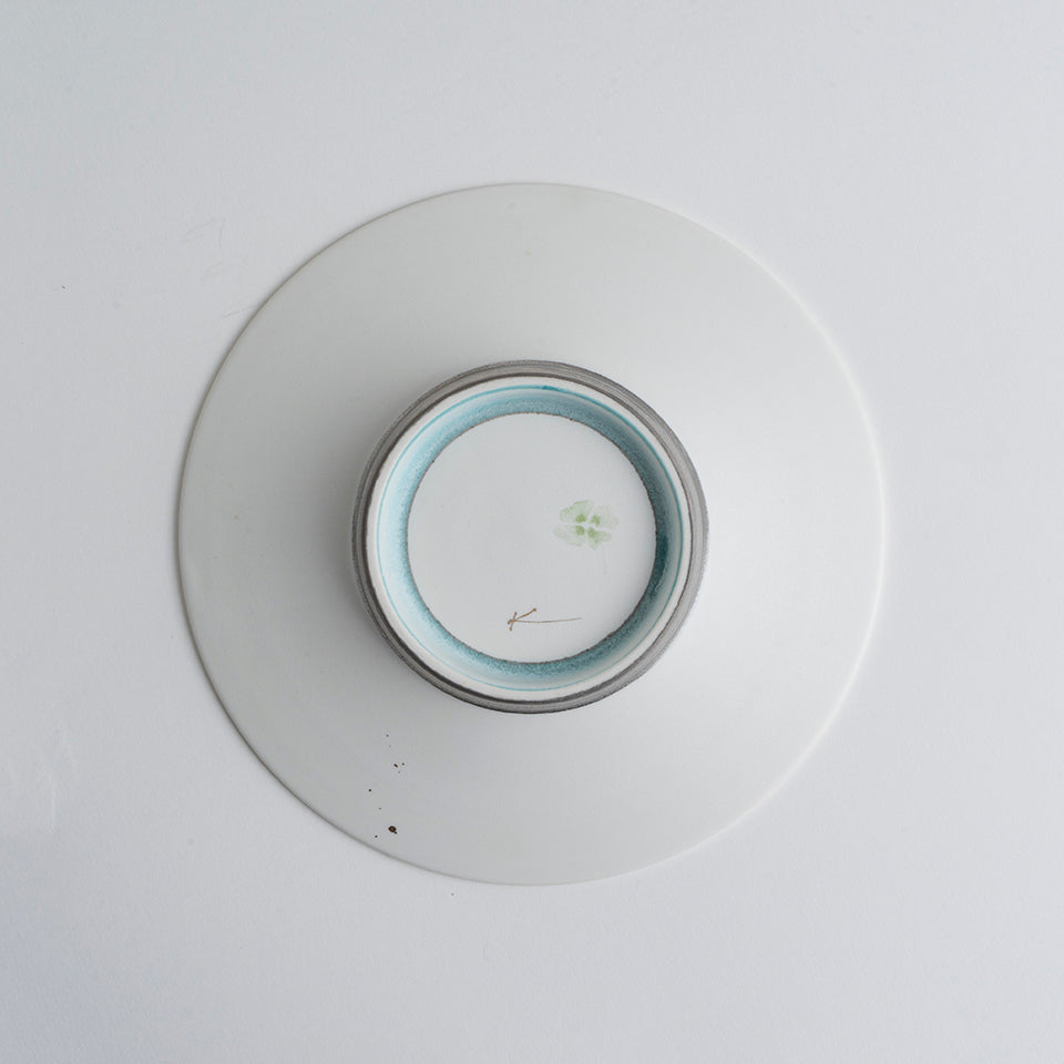 【矢田久美子】色絵草花づくし蓋碗