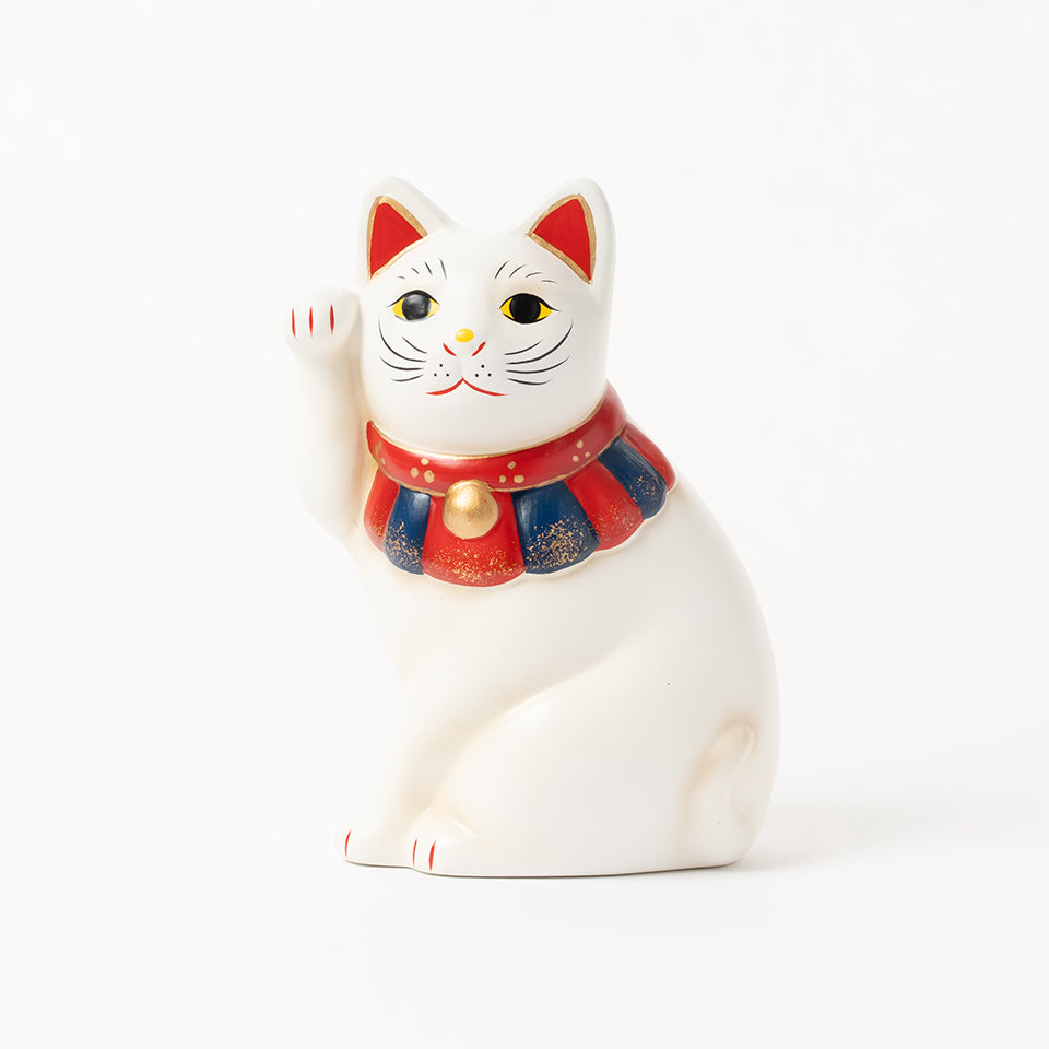 中外陶園 招き猫 横座 白 右手 4号 [6573]｜Discover Japan 公式