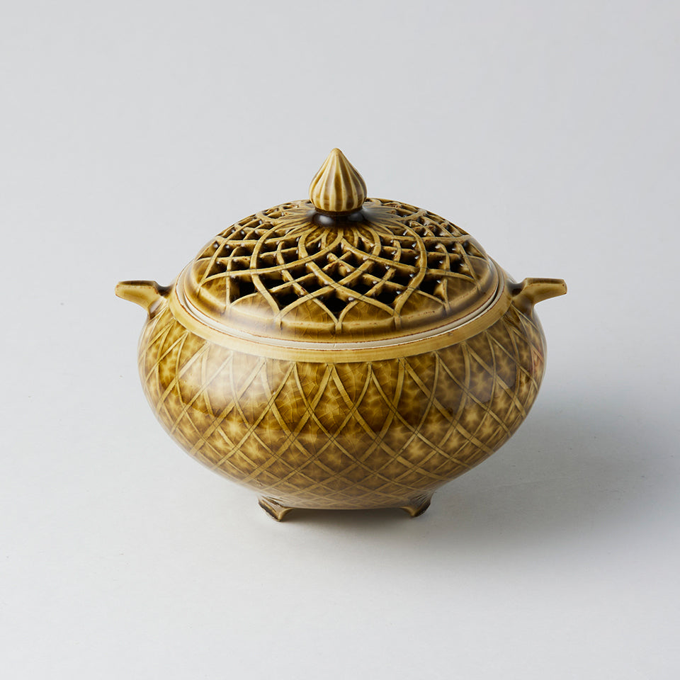 増渕篤宥 黄釉釉象嵌 香炉 [5]｜Discover Japan 公式オンラインショップ