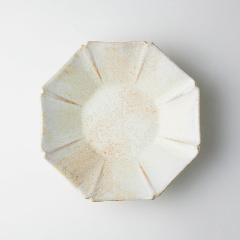 内村宇博 白釉 八角鉢 M [2]｜Discover Japan 公式オンラインショップ