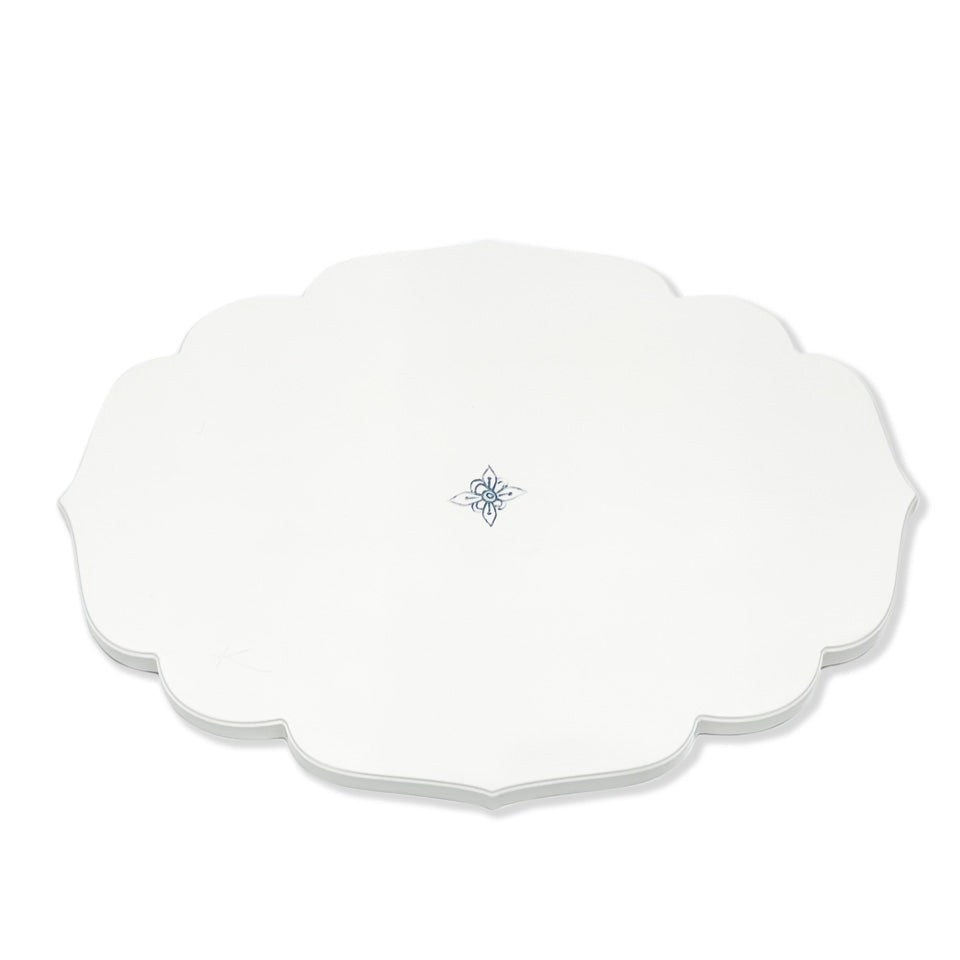 【矢田久美子】墨絵花の桔梗渕オーバル皿