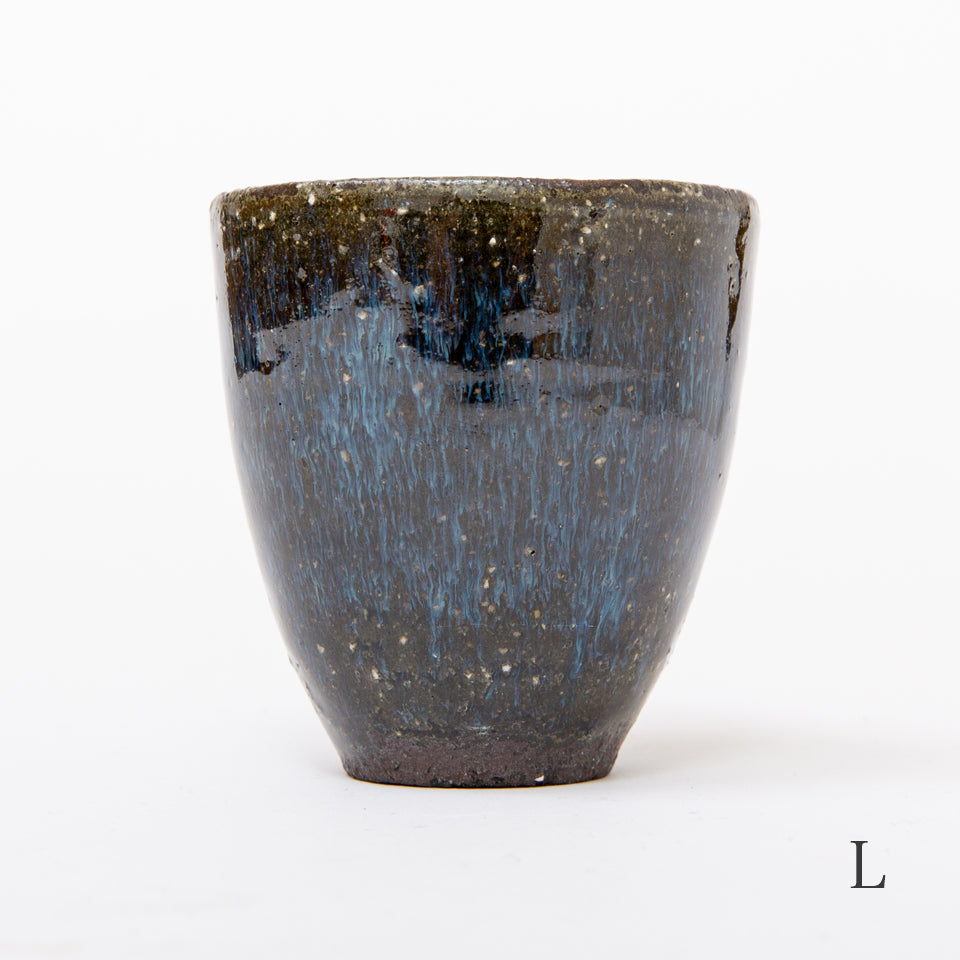 【小野象平】青灰釉筒湯呑み