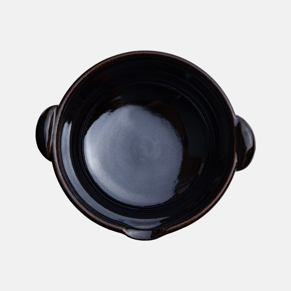 【圡楽窯】口付黒鍋