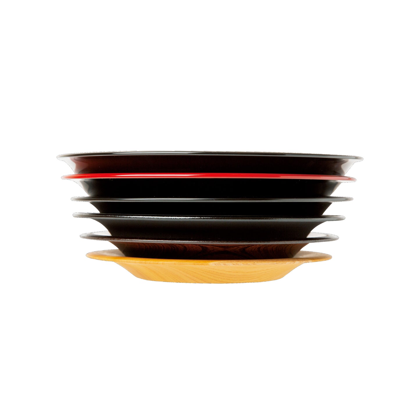 【隈 研吾】輪島塗6枚セット (木地の器、布着せの器、下地の器、中塗の器、上塗の器、加飾の器)