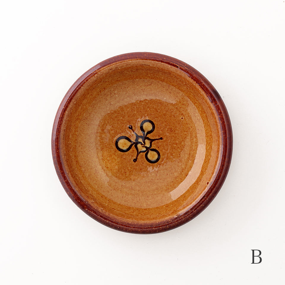 【湯町窯】スリップウェア・黄花 小皿