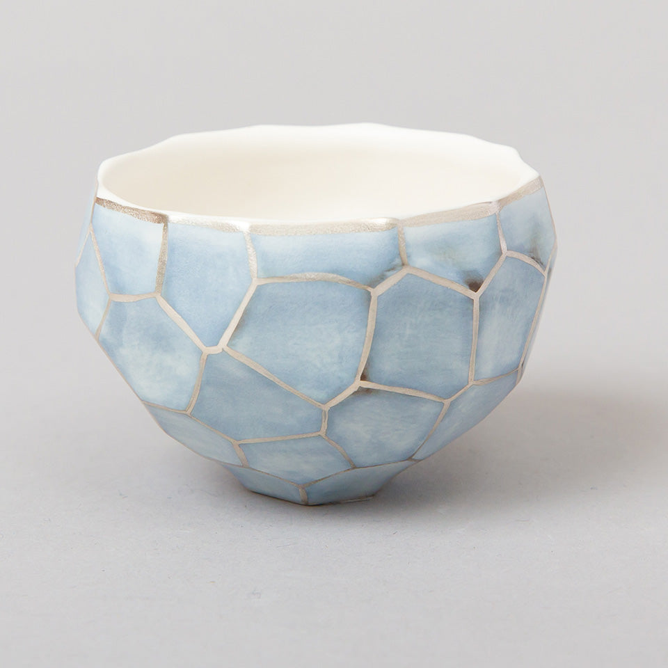 【矢田久美子】淡青彩ぐい呑