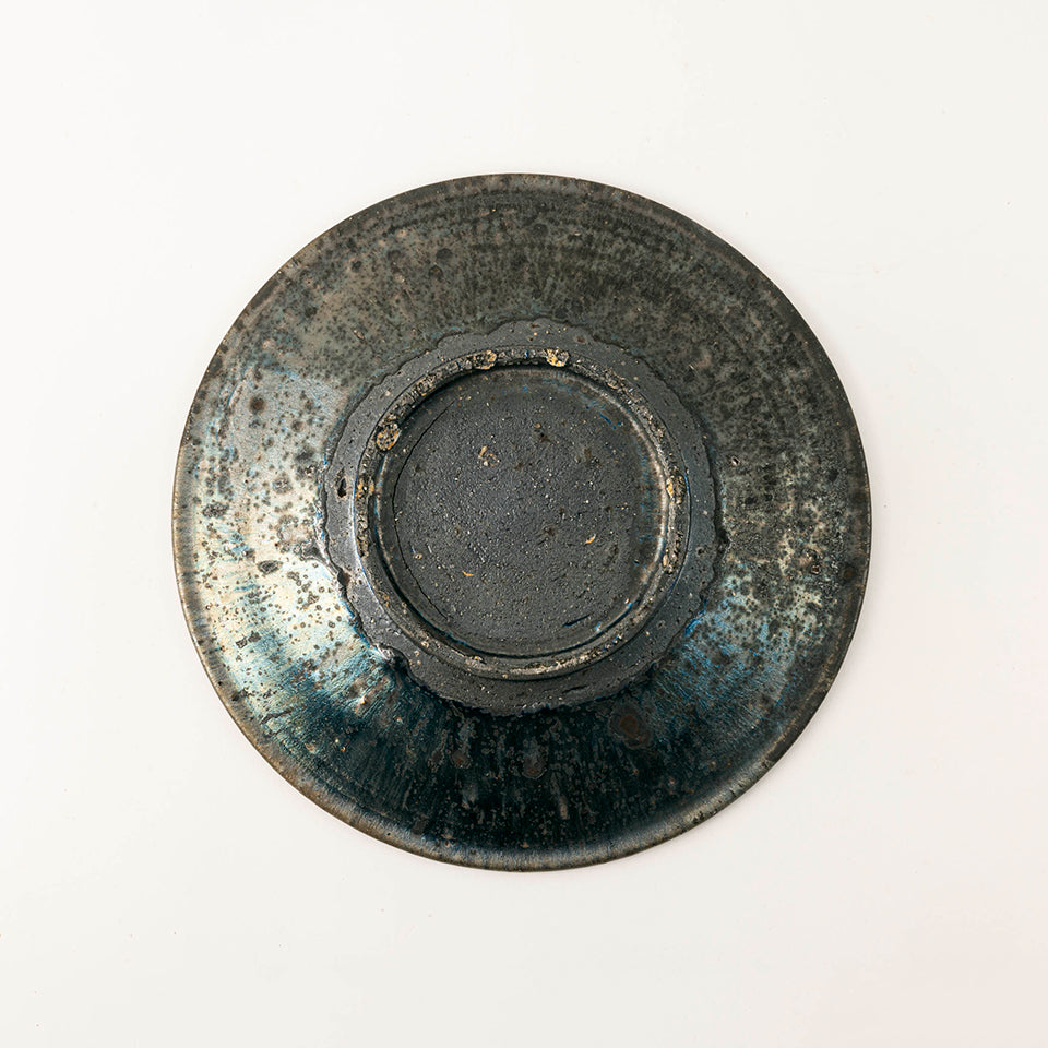 京焼 黒貫入鯉図小皿 13枚 13cm 大正〜昭和初期