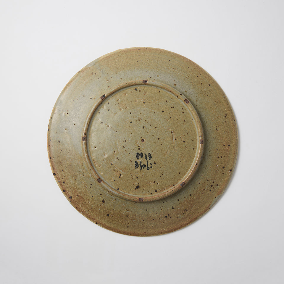 【アセビマコト】デルフト皿 草色  [19]