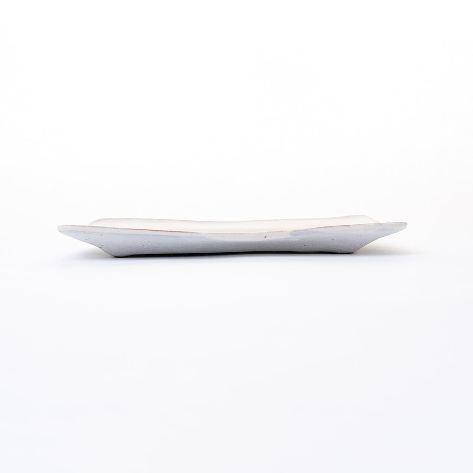 【アセビマコト】リム長方形皿 白マット [26]