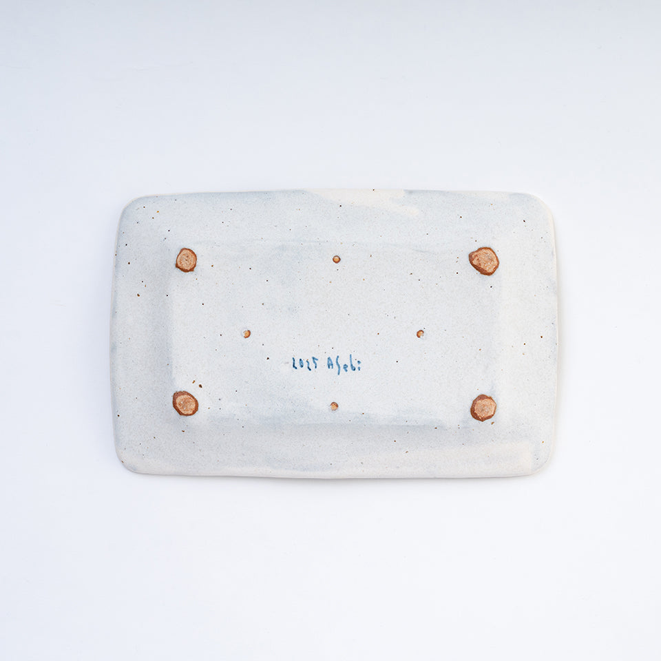 【アセビマコト】リム長方形皿 白マット [26]