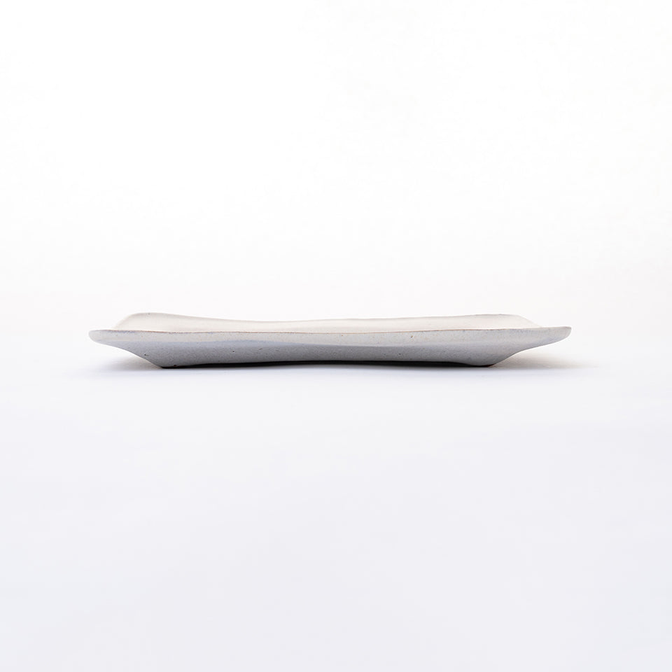 【アセビマコト】リム長方形皿 白マット [28]