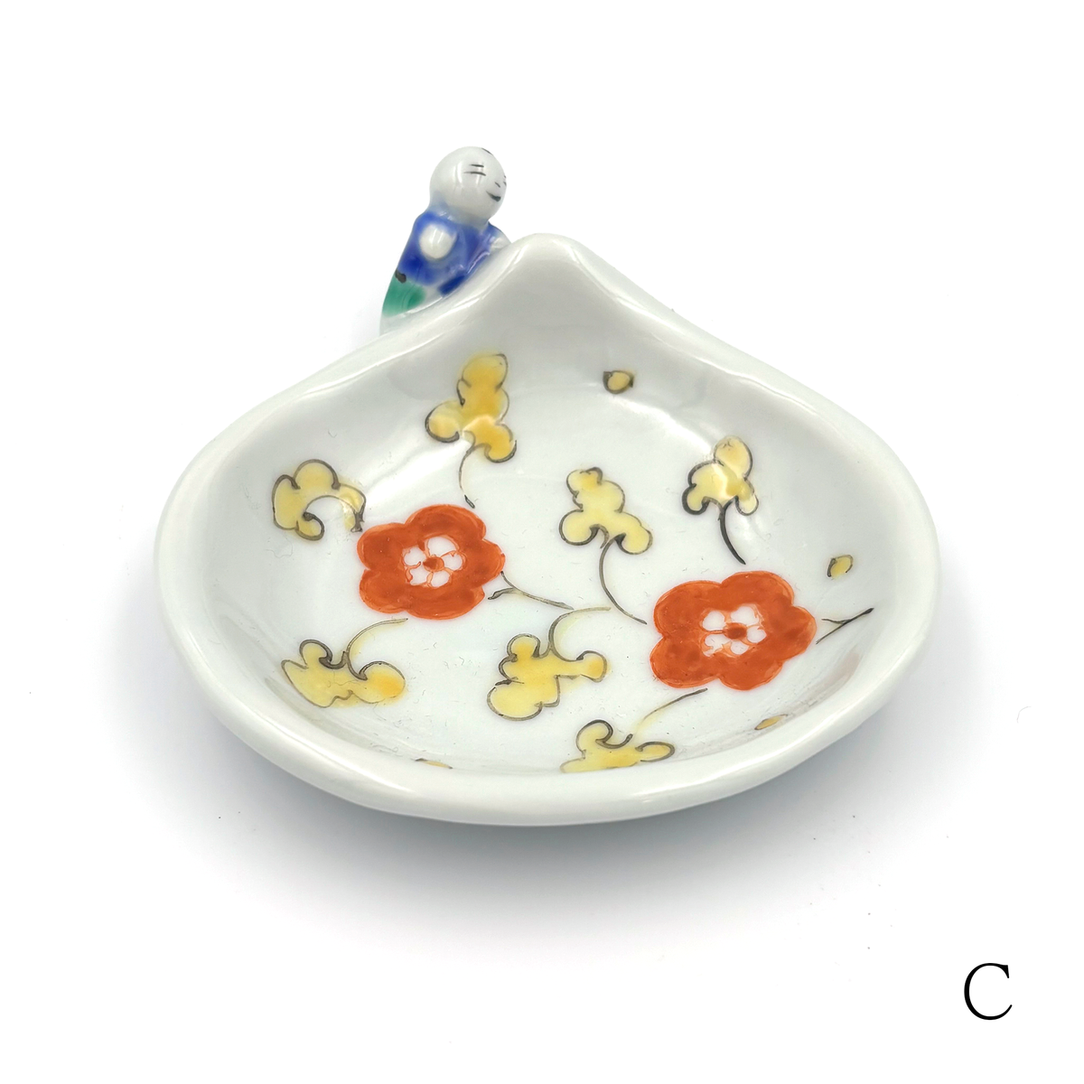 【新道工房】色絵餅食い唐子皿 (小) [3]