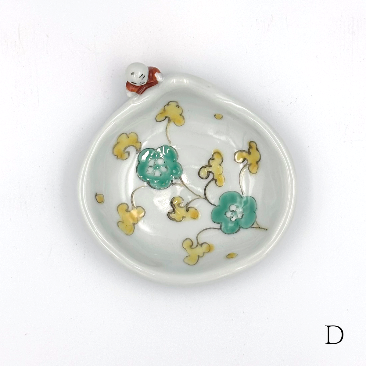 【新道工房】色絵餅食い唐子皿 (小) [3]