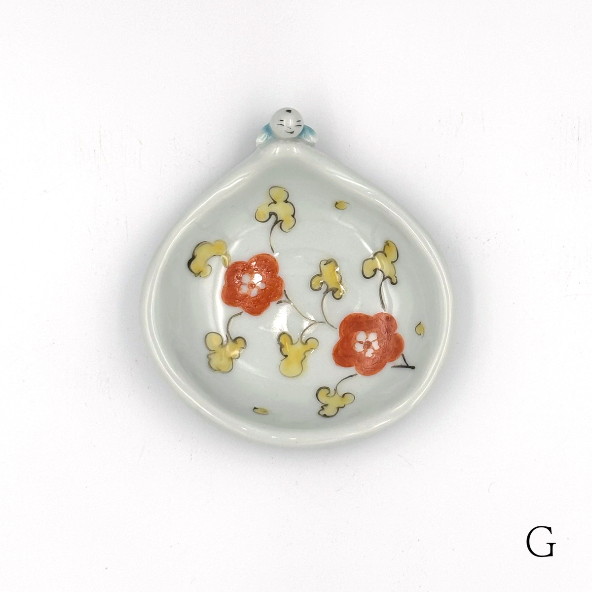 【新道工房】色絵餅食い唐子皿 (小) [3]