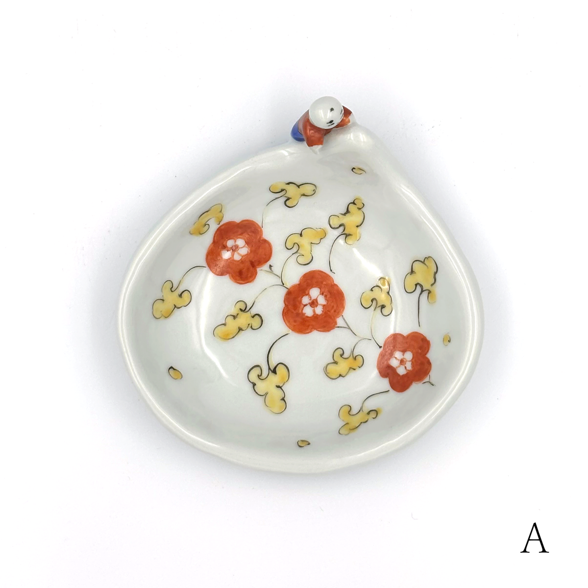 【新道工房】色絵餅食い唐子皿 (中) [4]