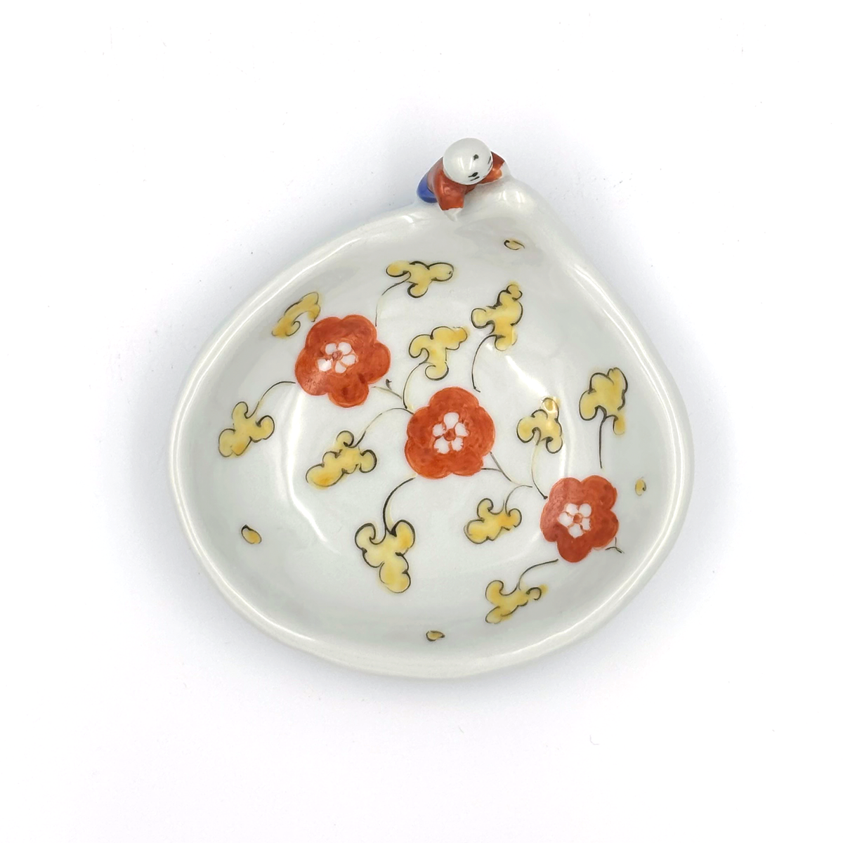 【新道工房】色絵餅食い唐子皿 (中) [4]