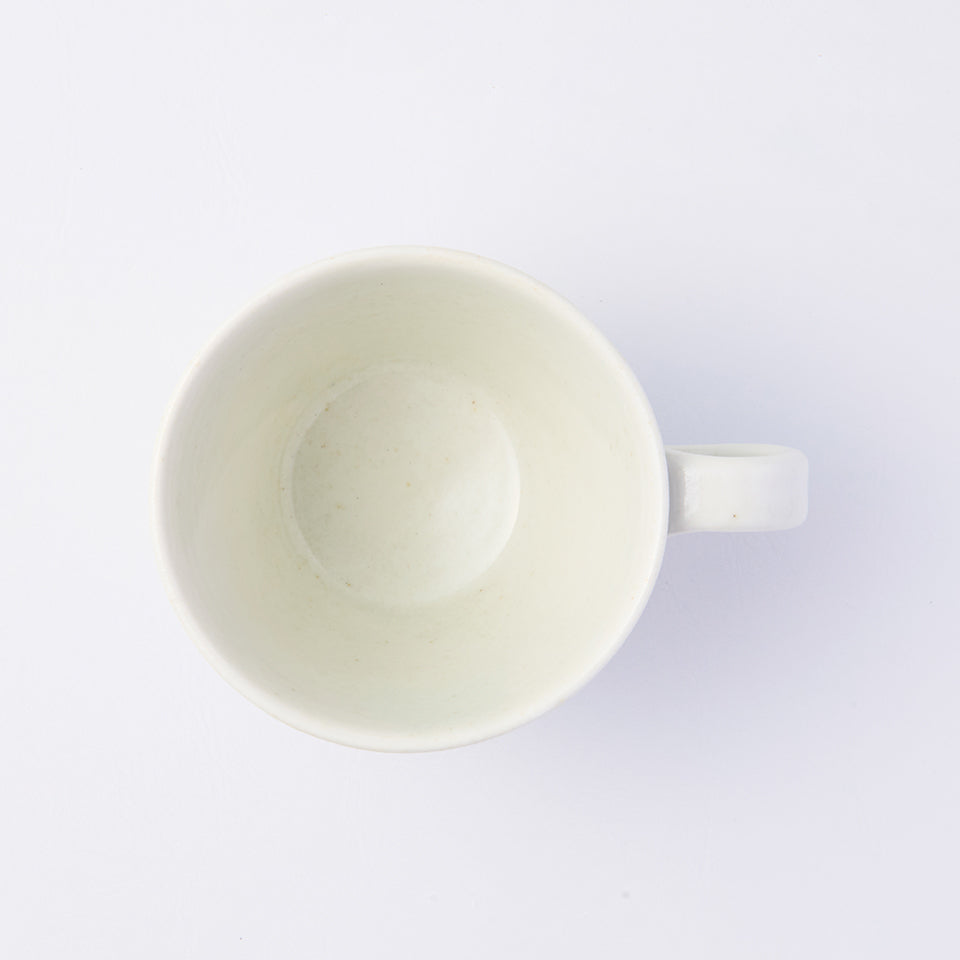 【阿部春弥・阿部みか】白磁面取コーヒーカップ バラ [27]