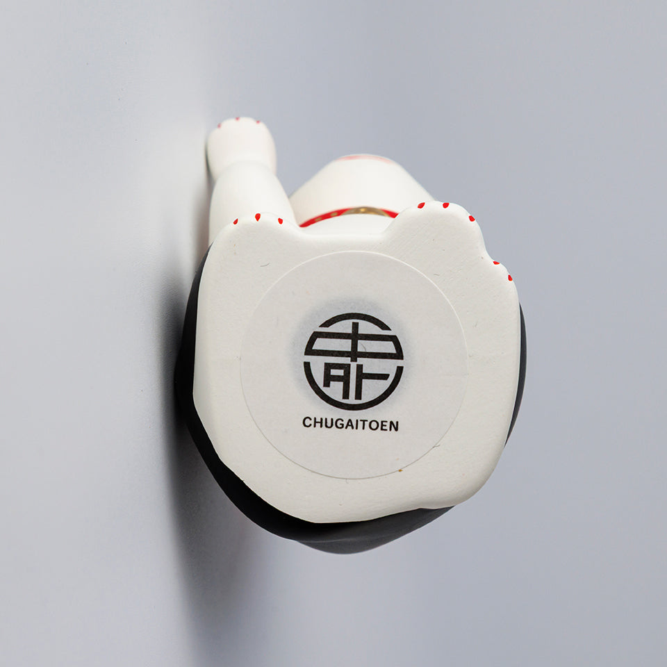 【中外陶園】招き猫 瀬戸型 ブチ 右手 3号 [6550]