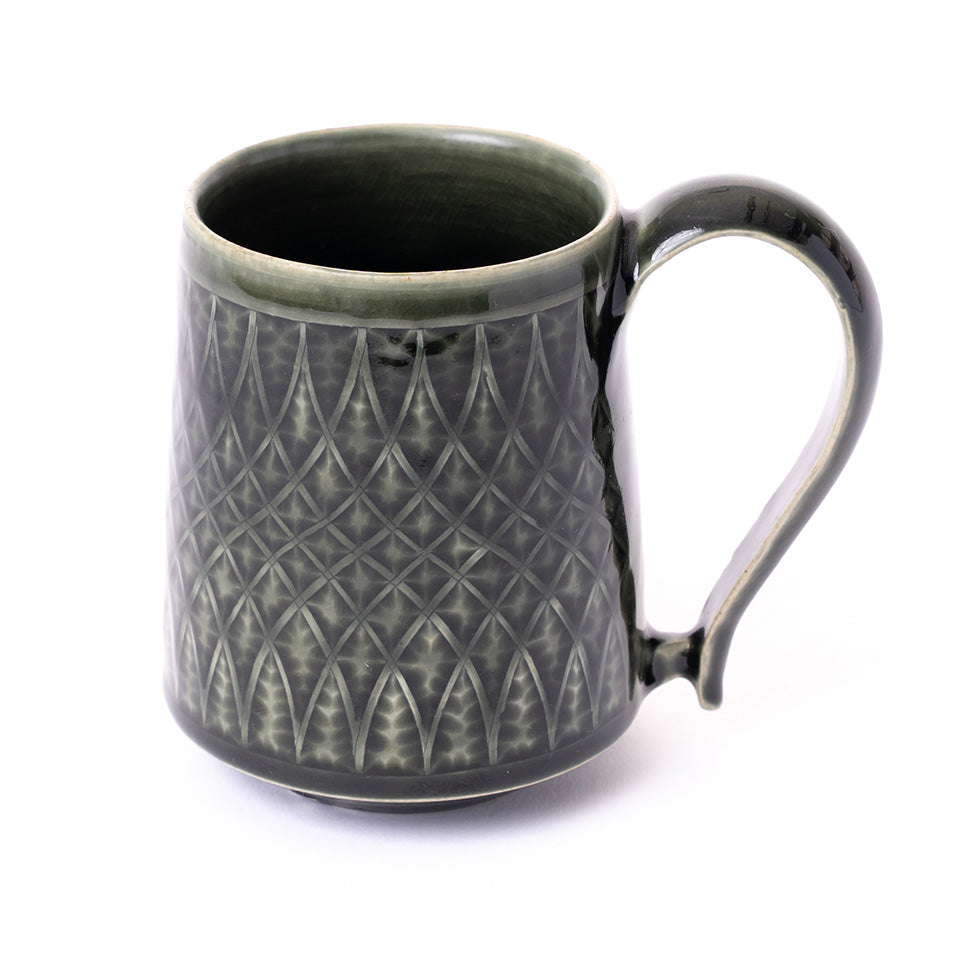 【増渕篤宥】青釉釉象嵌 マグカップ [11]