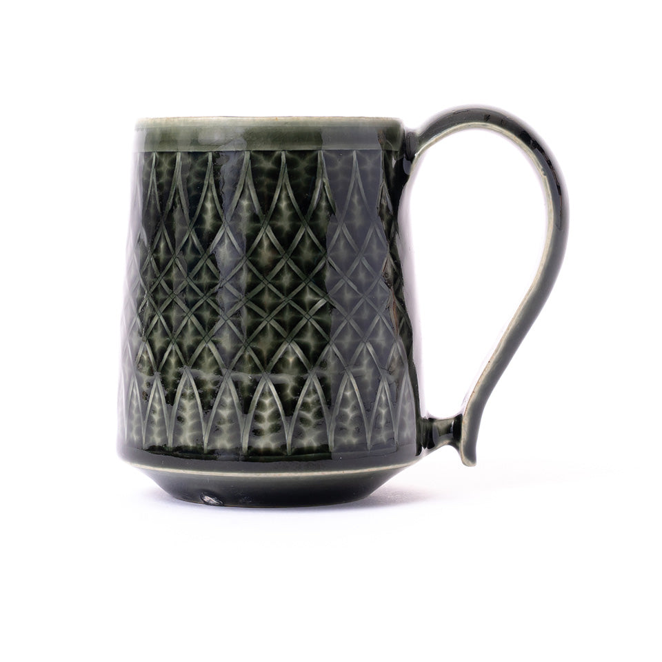 【増渕篤宥】青釉釉象嵌 マグカップ [11]