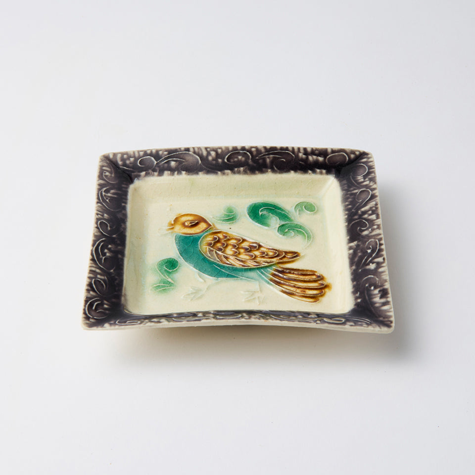 【江口智己】色絵鳥文角向付 [10]