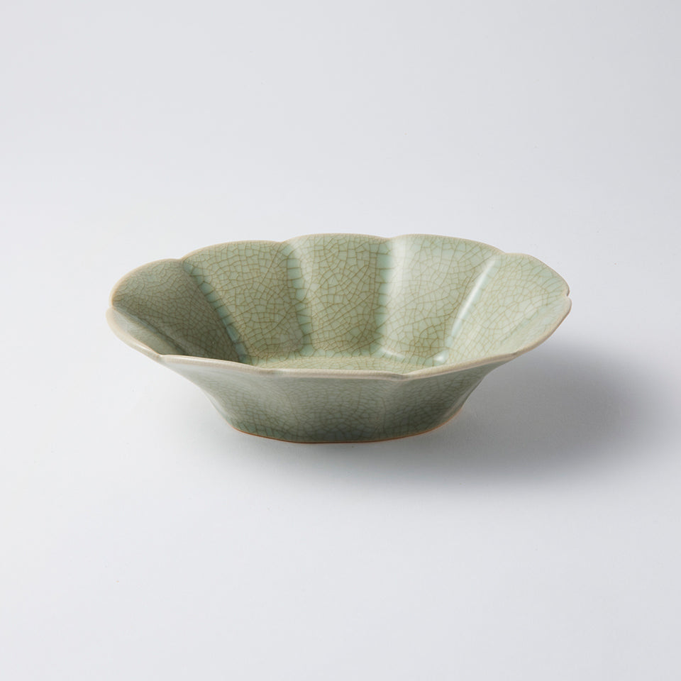 【石黒 剛一郎】青瓷だ円輪花鉢 [3]