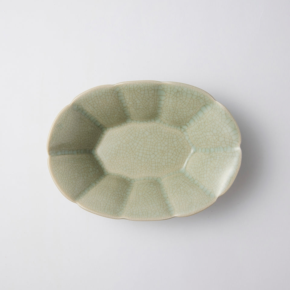 【石黒 剛一郎】青瓷だ円輪花鉢 [3]