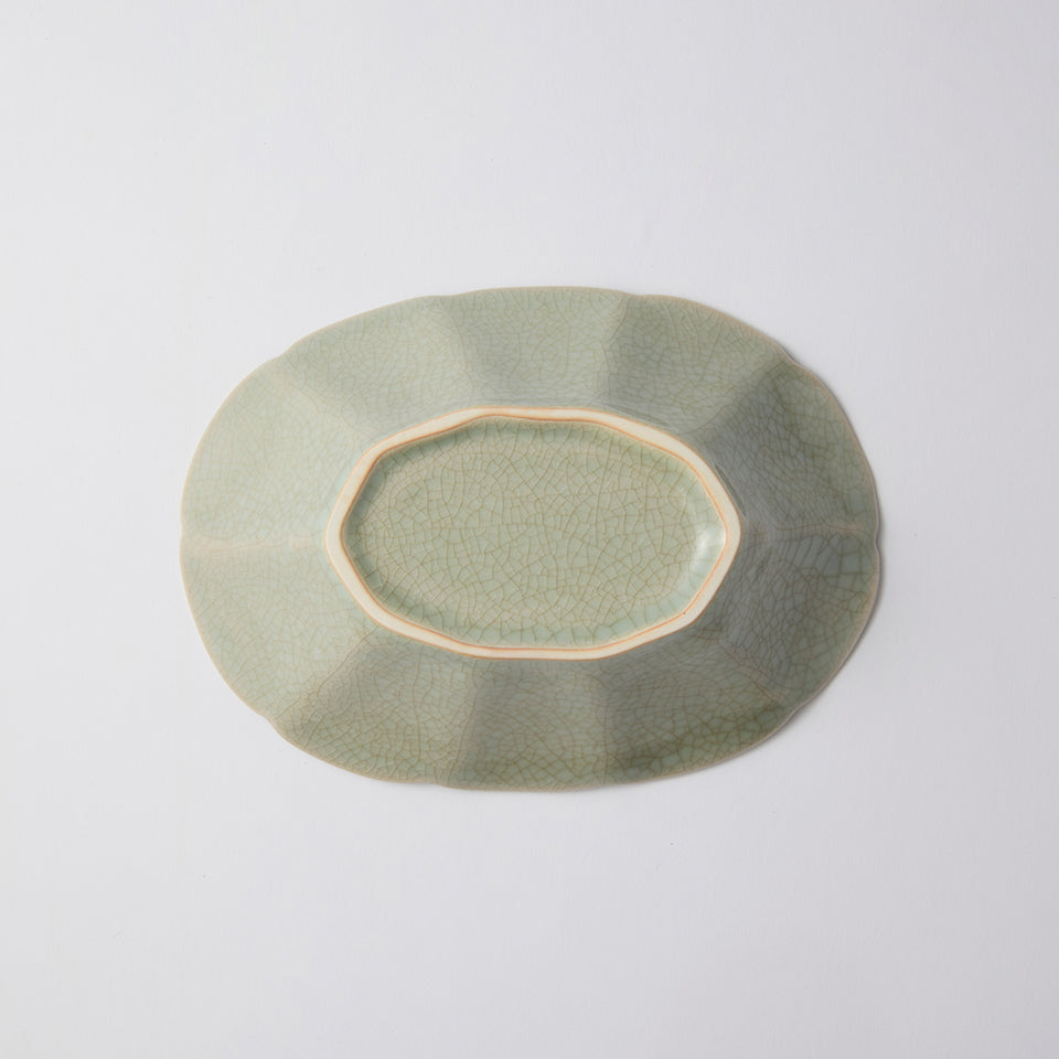 【石黒 剛一郎】青瓷だ円輪花鉢 [3]