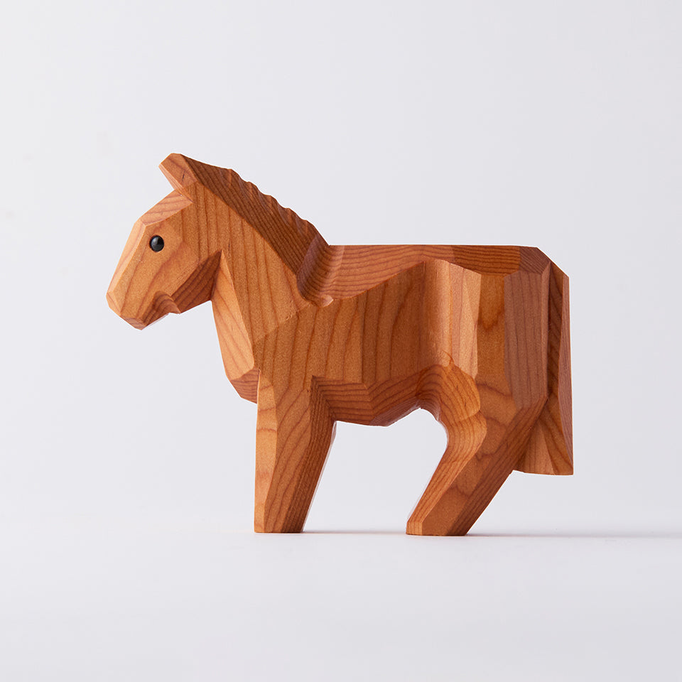 【一位一刀彫 鷲塚彫刻】午（小）