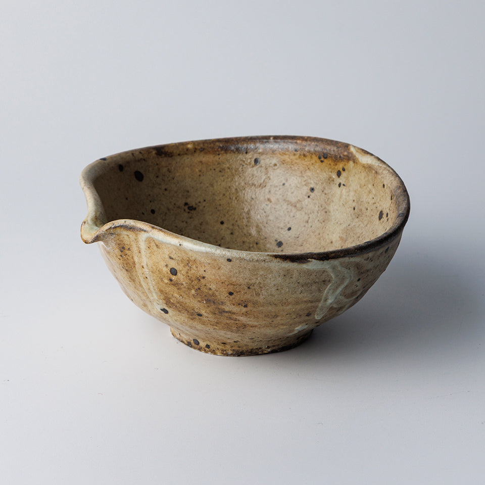 【尾形アツシ】陶石粉引 ダ円片口 [D10]