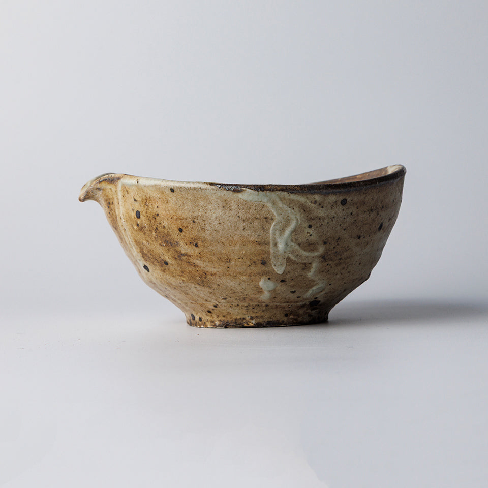 【尾形アツシ】陶石粉引 ダ円片口 [D10]