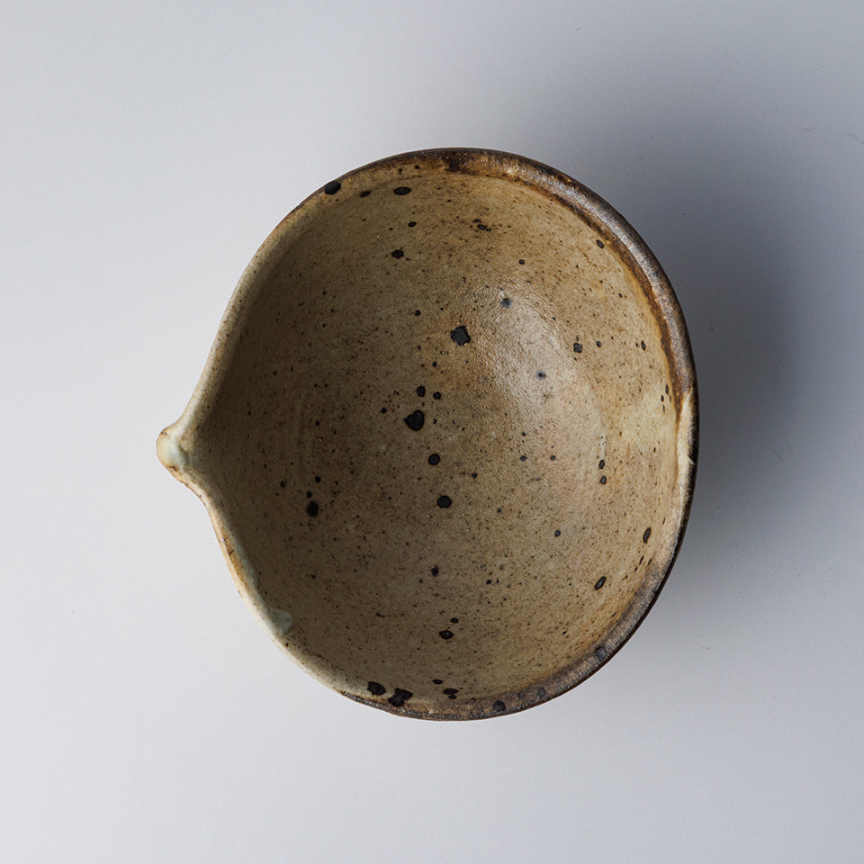 【尾形アツシ】陶石粉引 ダ円片口 [D10]