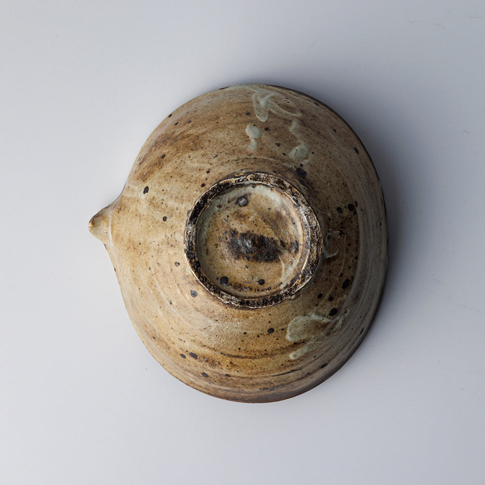 【尾形アツシ】陶石粉引 ダ円片口 [D10]