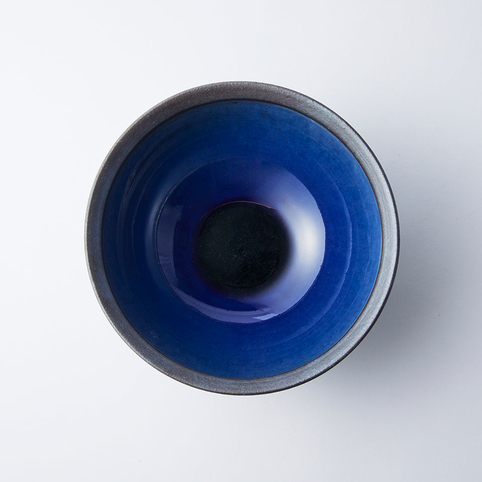 【出西窯】丸深鉢（ボウル） 6寸 外鉄内呉須 [41]