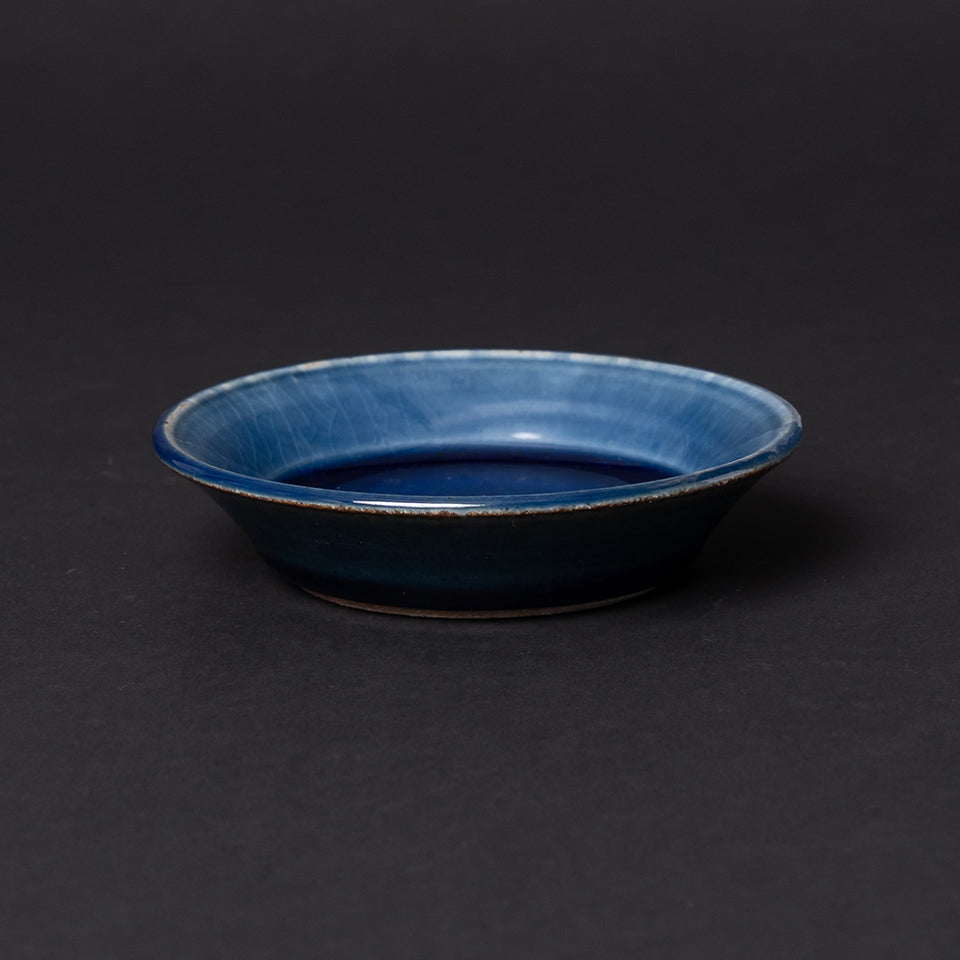 【出西窯】縁付平皿 3.5寸 呉須 [21]