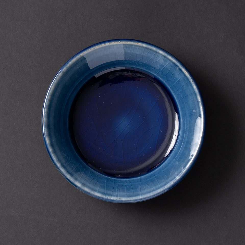 【出西窯】縁付平皿 3.5寸 呉須 [21]