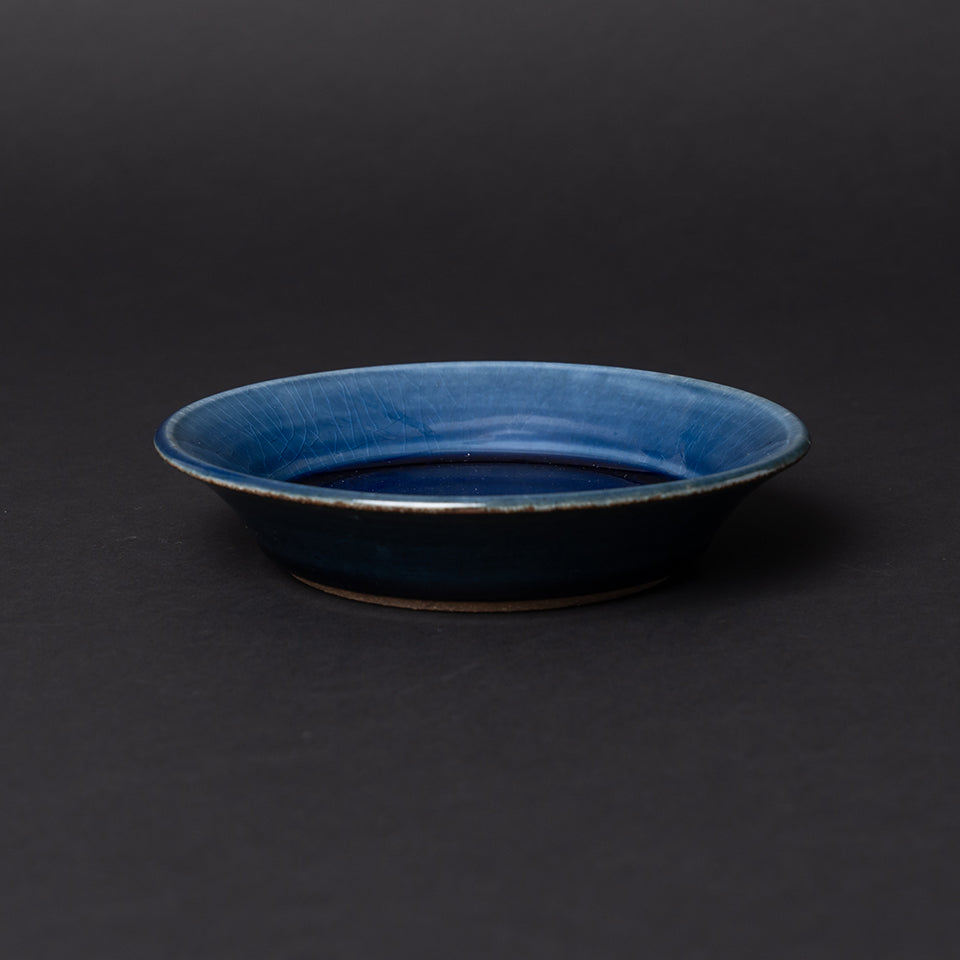 【出西窯】縁付平皿 5寸 呉須 [22]