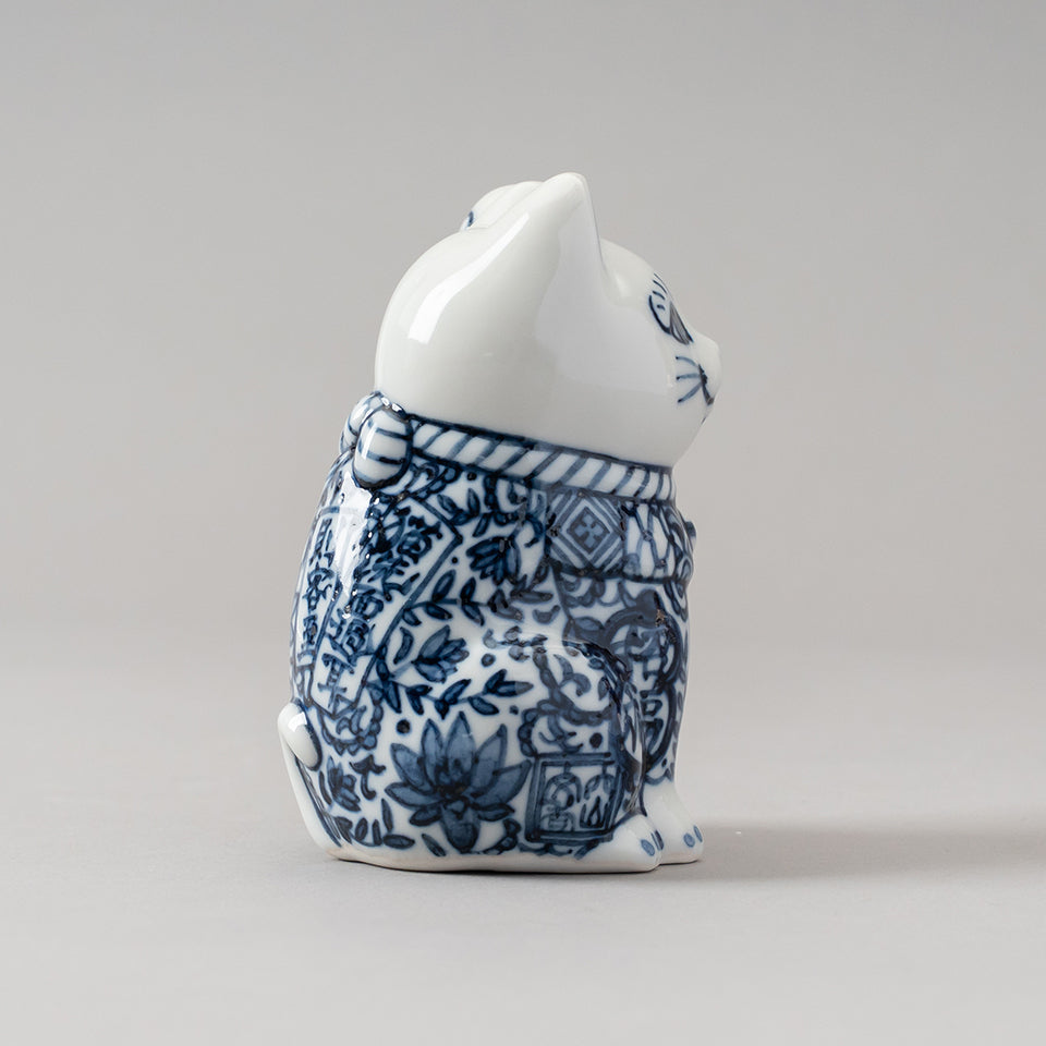 【SUIYO】三寸招き猫 蓮唐草 穴山文香作 [S-76]