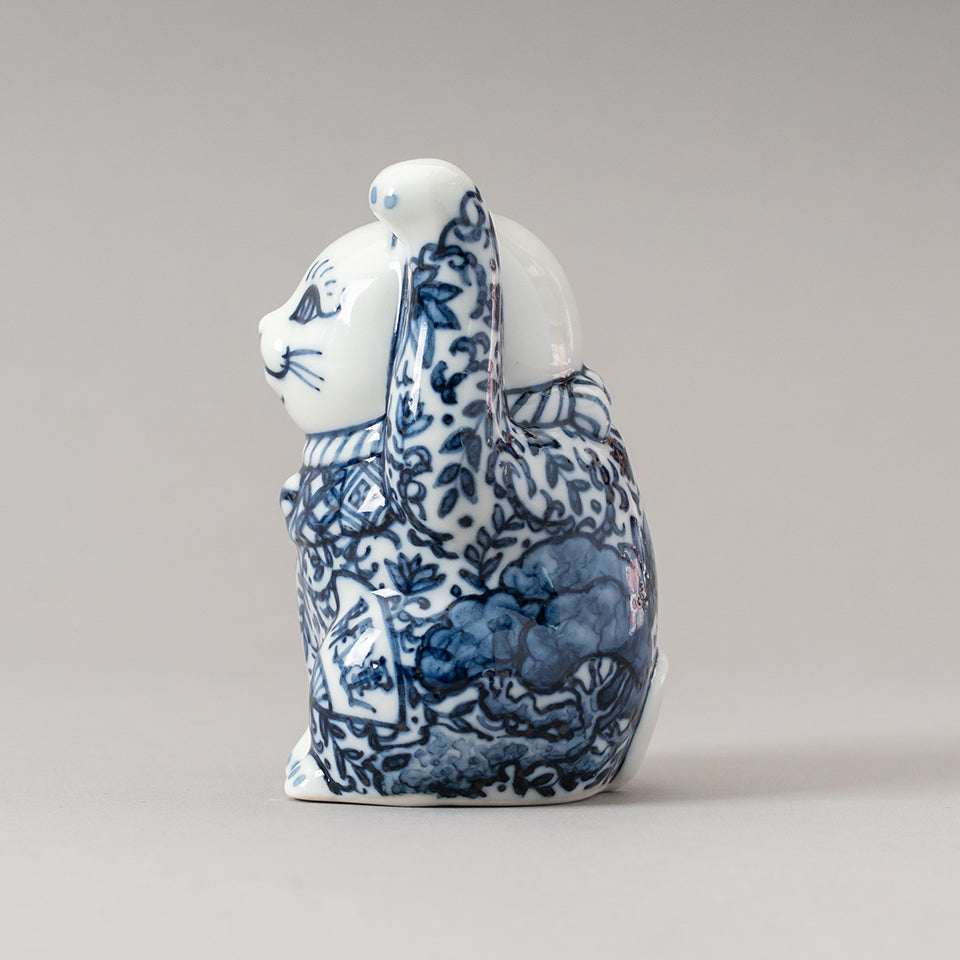 【SUIYO】三寸招き猫 蓮唐草 穴山文香作 [S-76]