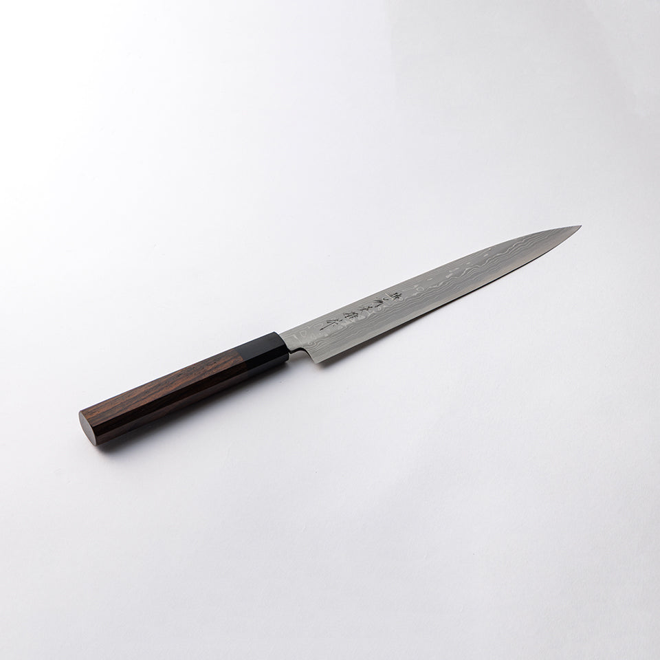 【北岡刃物製作所】青紙積層柳刃（8寸・紫檀八角柄） [5]