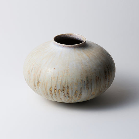 【内村宇博】艶消白釉玉形瓶 [5]