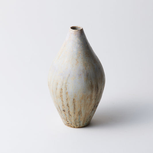 【内村宇博】艶消白釉種形小瓶 [9]