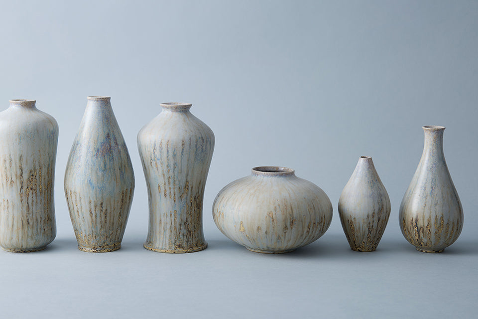 【内村宇博】艶消白釉瓜形瓶 [1]