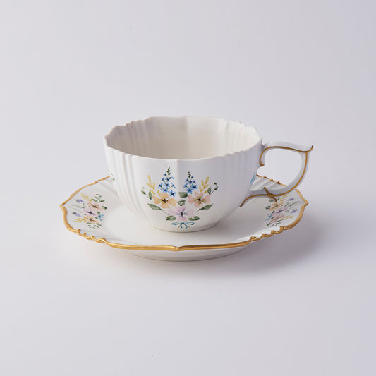 【矢田久美子】色絵花束のティーカップ＆ソーサー [2]