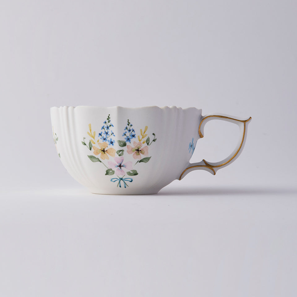 【矢田久美子】色絵花束のティーカップ＆ソーサー [2]