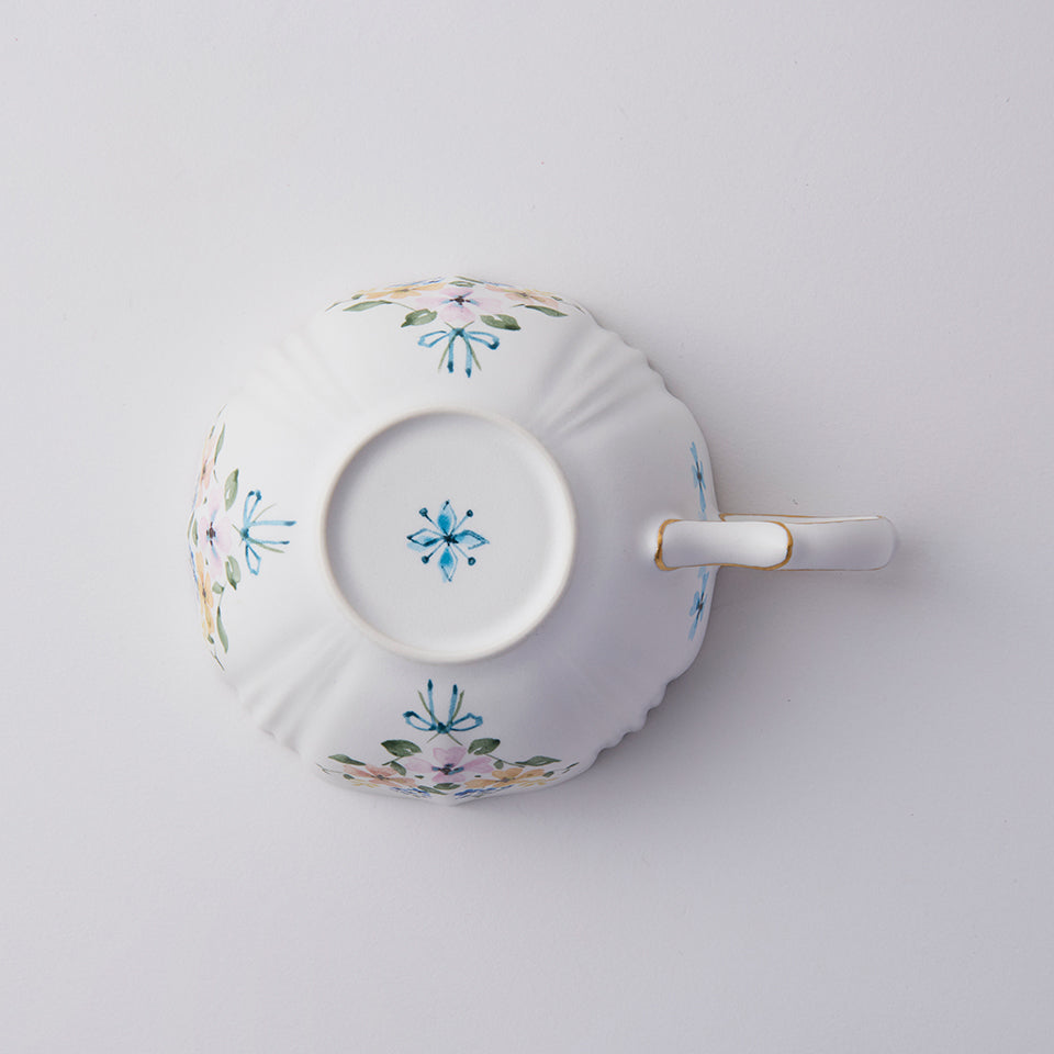 【矢田久美子】色絵花束のティーカップ＆ソーサー [2]