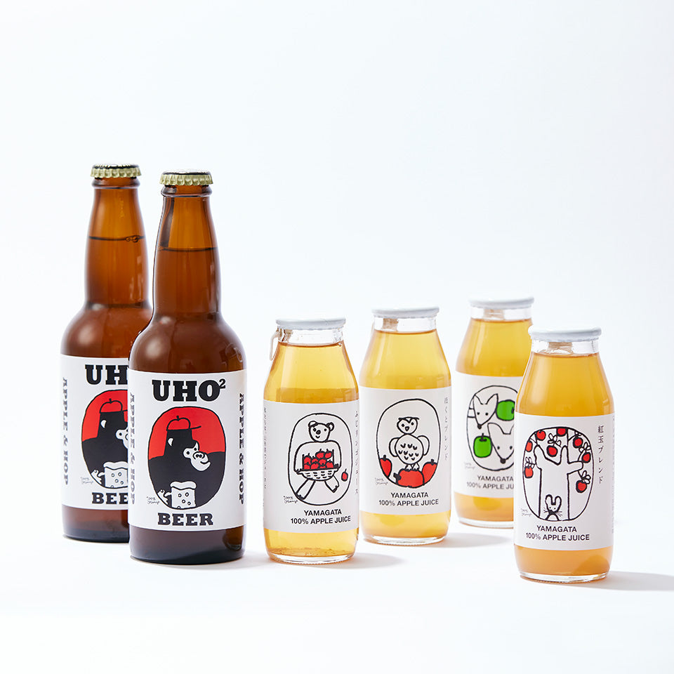 【Gift Box】山形のリンゴジュース&ウホウホビール（クラフトサイダー）の詰め合わせセット