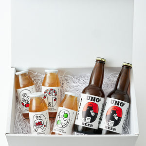 【Gift Box】山形のリンゴジュース&ウホウホビール（クラフトサイダー）の詰め合わせセット